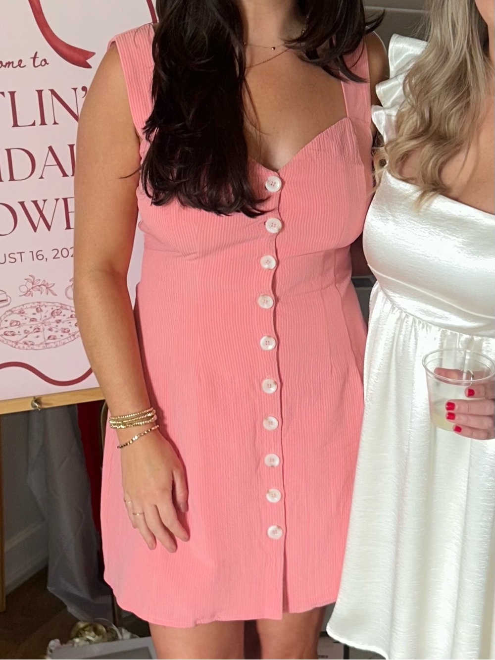 Lulu's Coral Pink Button-Front Crop Top